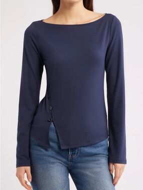 Reformation Blue Button Long sleeve
